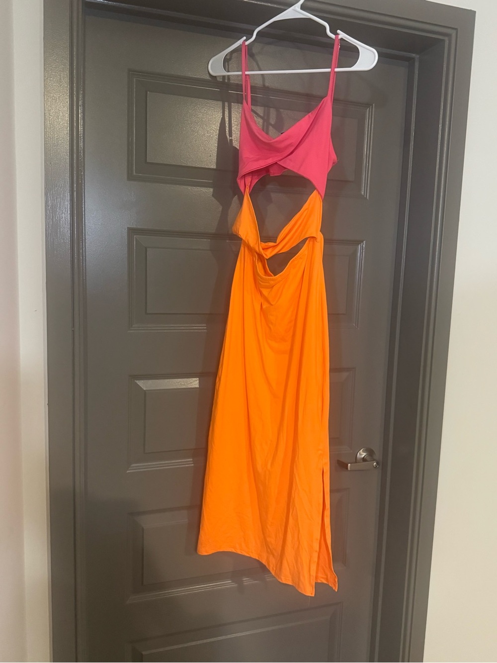 Pink & Orange Cutout Slip Dress - Women Intimates & Sleepwear